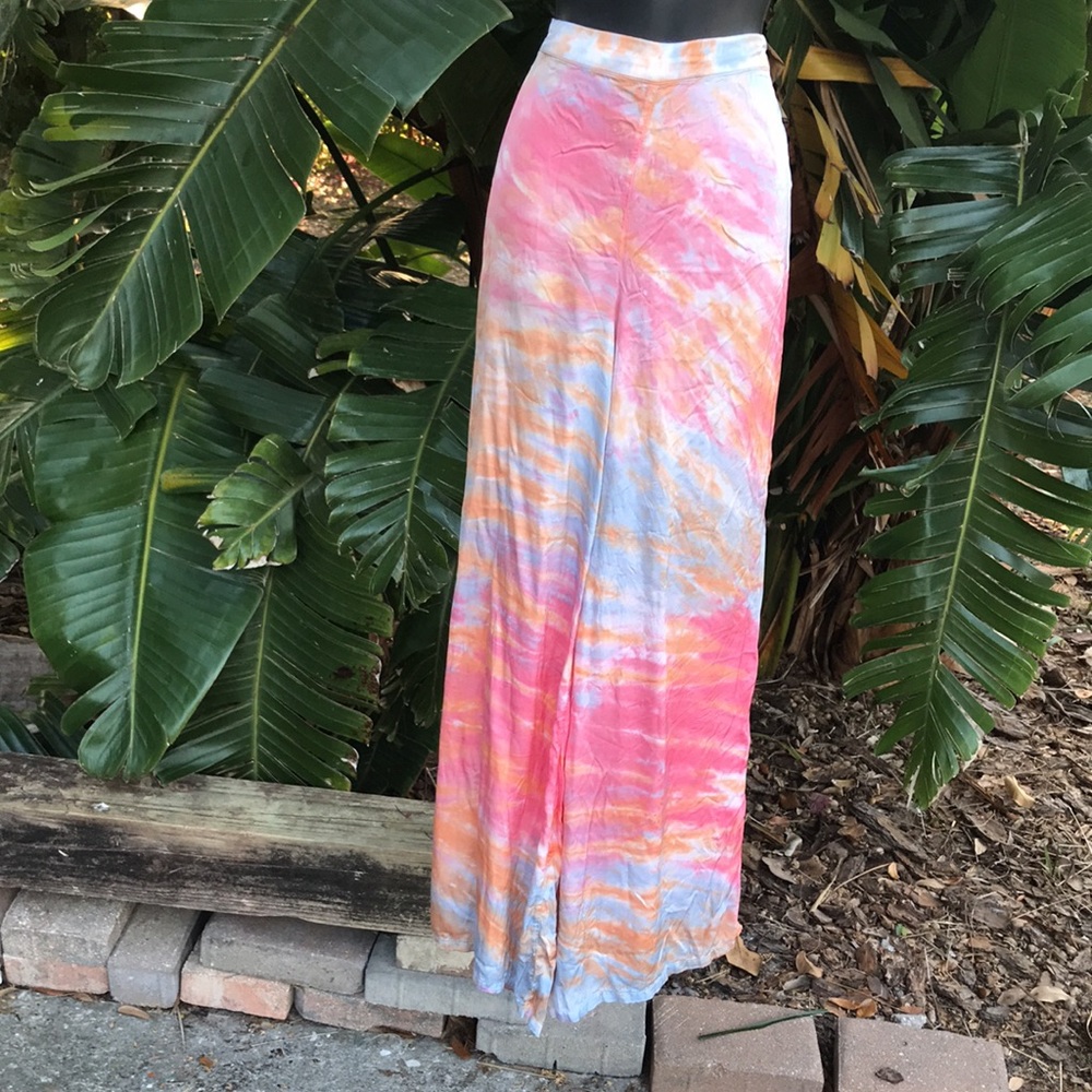 Young fabulous and broke tie dye wide leg pants